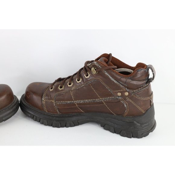 Vintage Grunge Goth EDM Mens Size 9 Distressed Chunky Platform Ankle Boots Brown